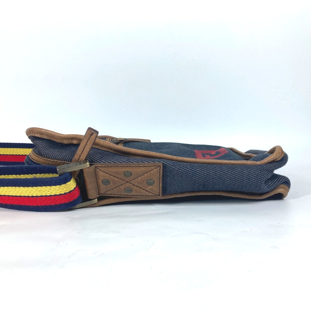 Fendi Shoulder Bag Pochette Denim Blue Logo