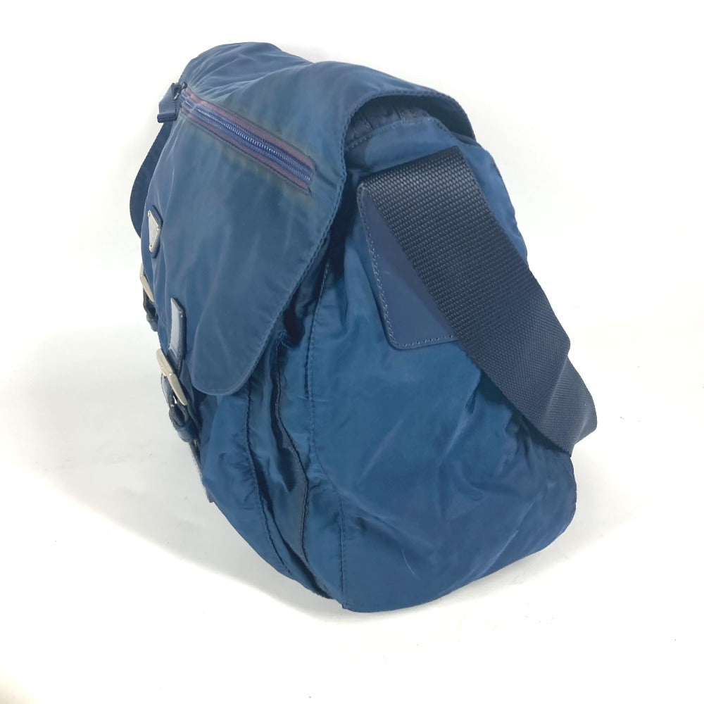 Shoulder Bag Triangle Plate Nylon Blue