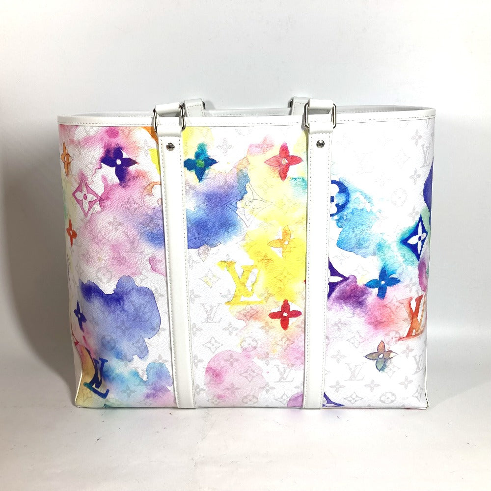 Louis Vuitton M45754 watercolor Weekend GM Monogram Leather White Tote Bag