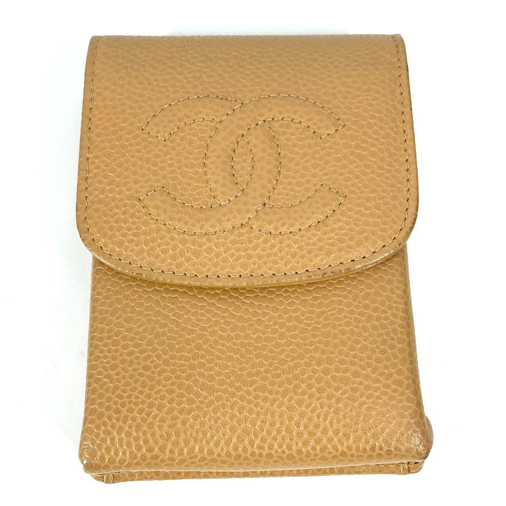 Chanel Cigarette Caviar skin CC COCO Mark Beige Handbag