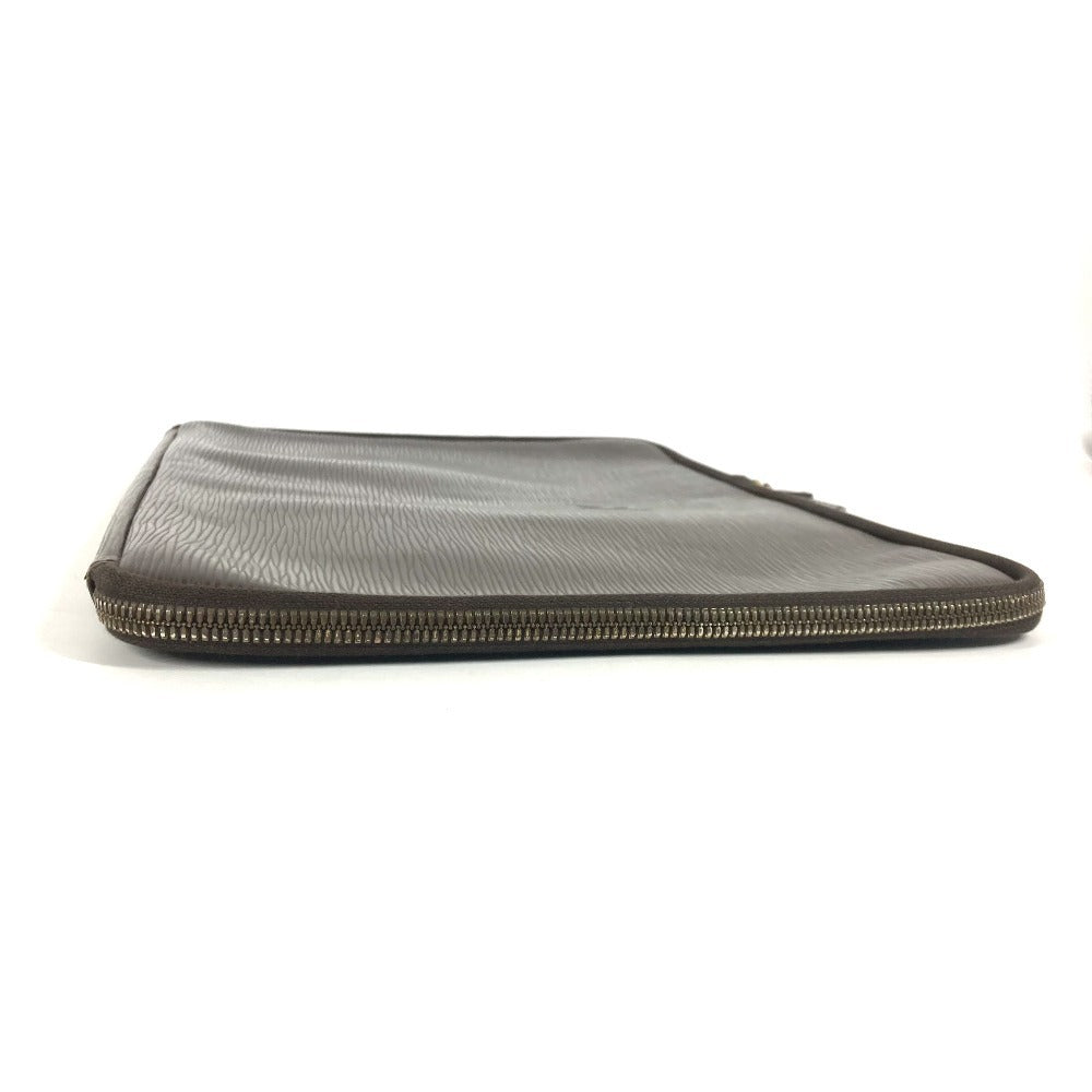 Fendi Clutch Bag Ff Women Leather Brown Logo