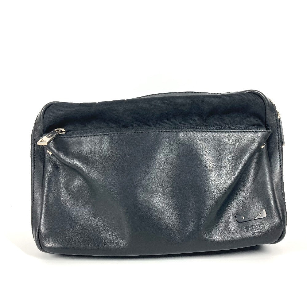 Fendi Shoulder Bag 7Va411 Instar Eye Leather Nylon Black