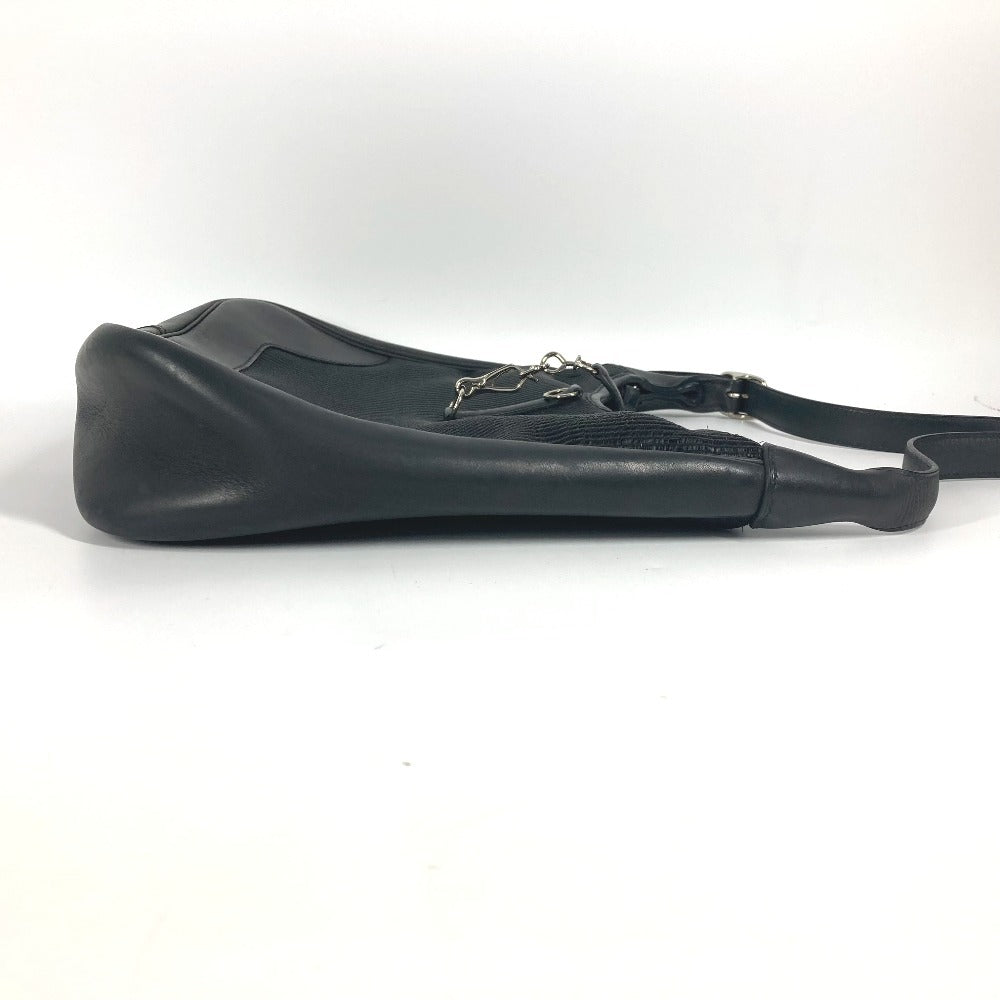 Shoulder Bag Straw, Trim Trim Leather Black