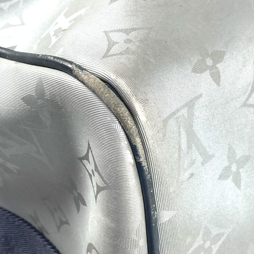 Louis Vuitton Boston Duffel M44170 satellite Keepall Monogram Leather Canvas Silver Travel Bag