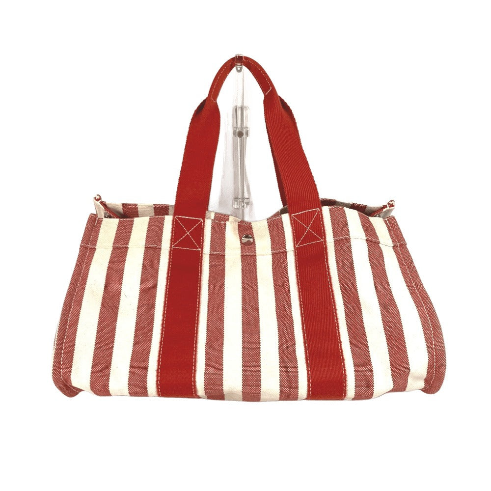 Hermes Handbag With Porch Cannes Gm Cannes Gm Stripe Canvas Red Travel Bag