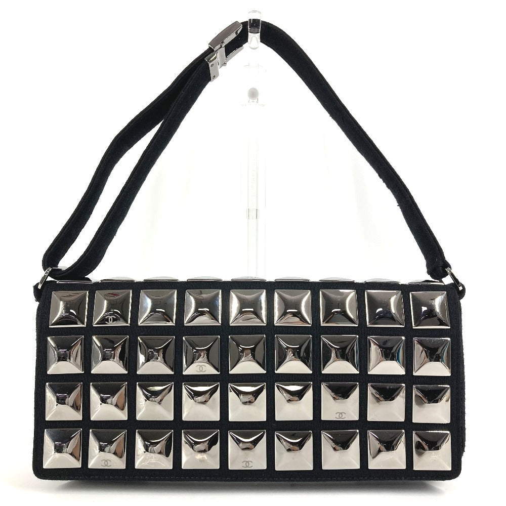 Chanel cotton CC COCO Mark logo Ice Black Shoulder Bag