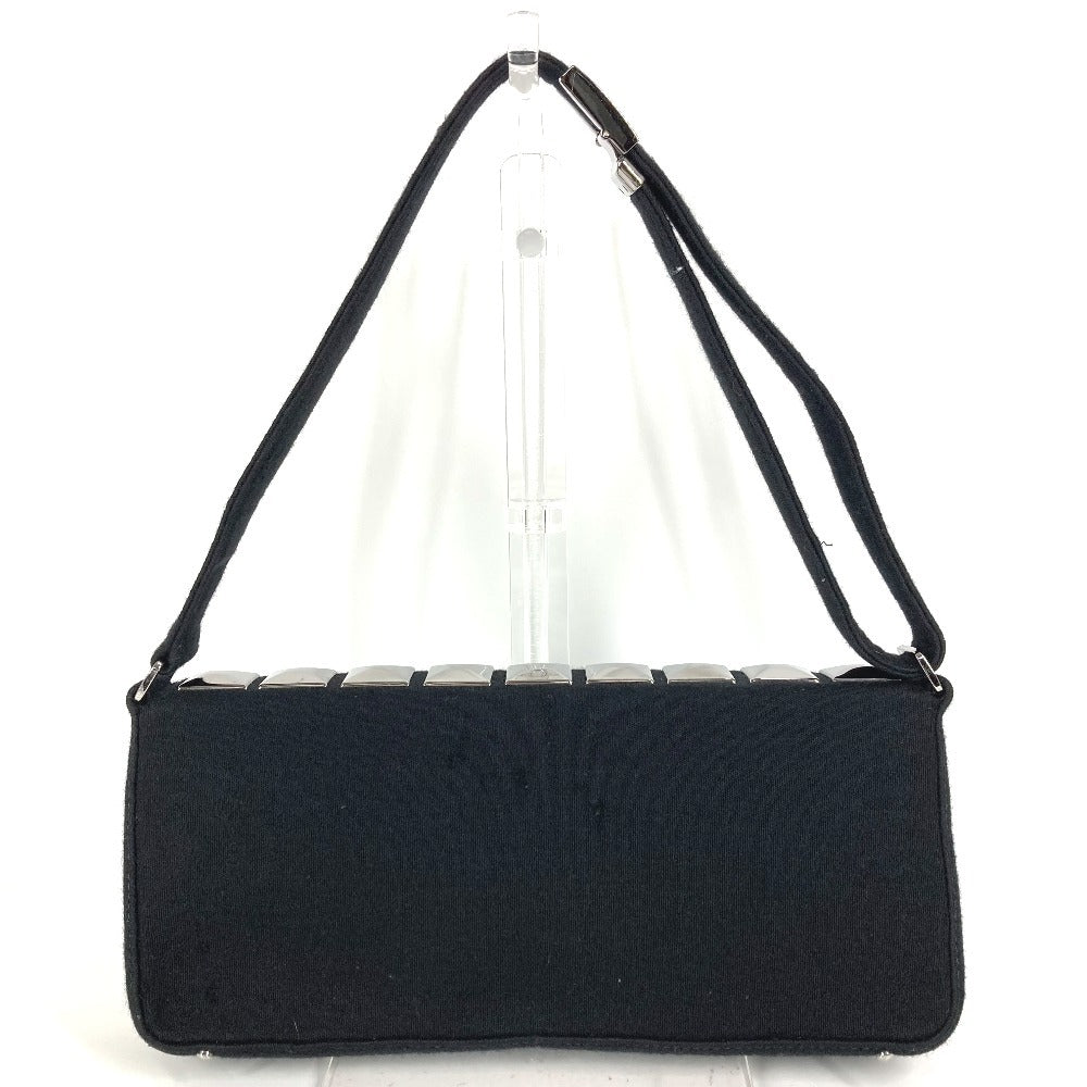 Chanel cotton CC COCO Mark logo Ice Black Shoulder Bag