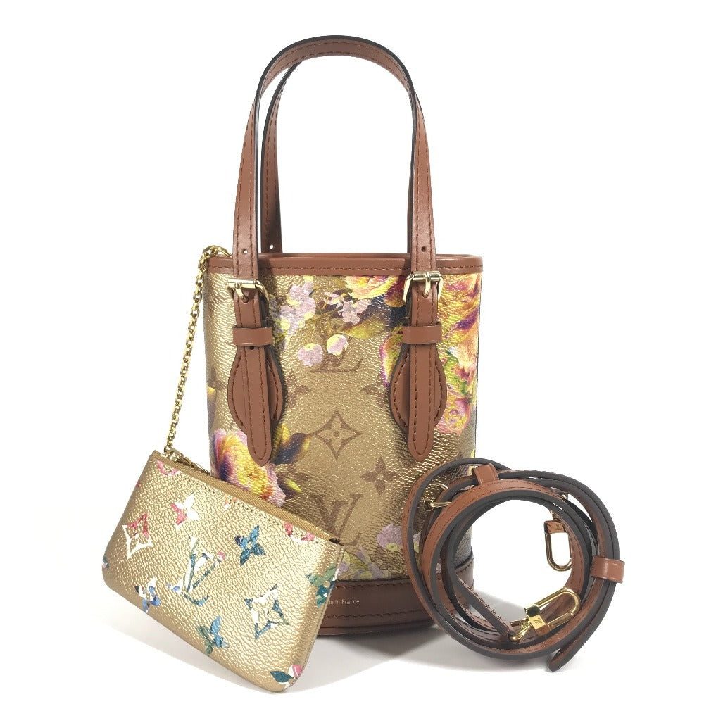 Louis Vuitton M81724 Garden Nano Leather Gold Bucket Shoulder Bag