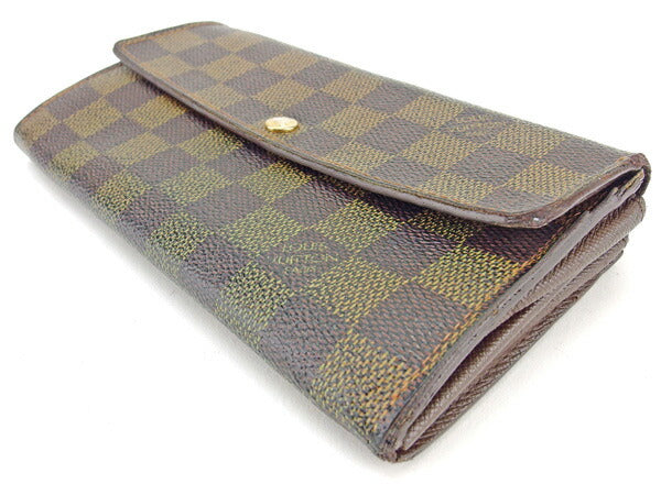 Louis Vuitton Long Purse N61734 Ebene Portefeuille Brown Wallet Case