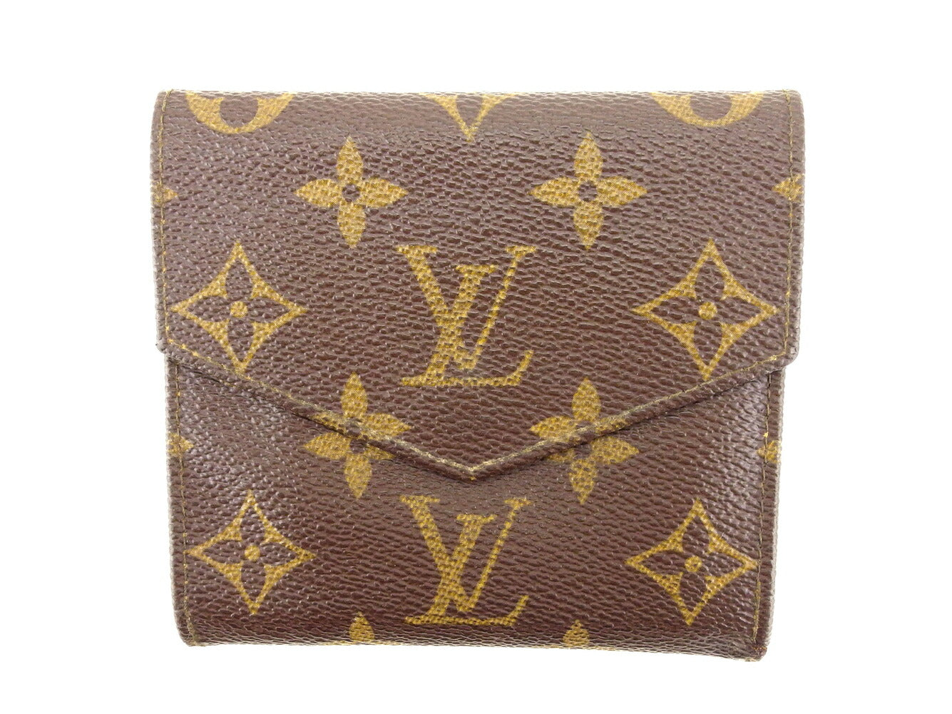 Louis Vuitton Bifold M61660 Portonebi old Brown Beige Wallet Case L2787