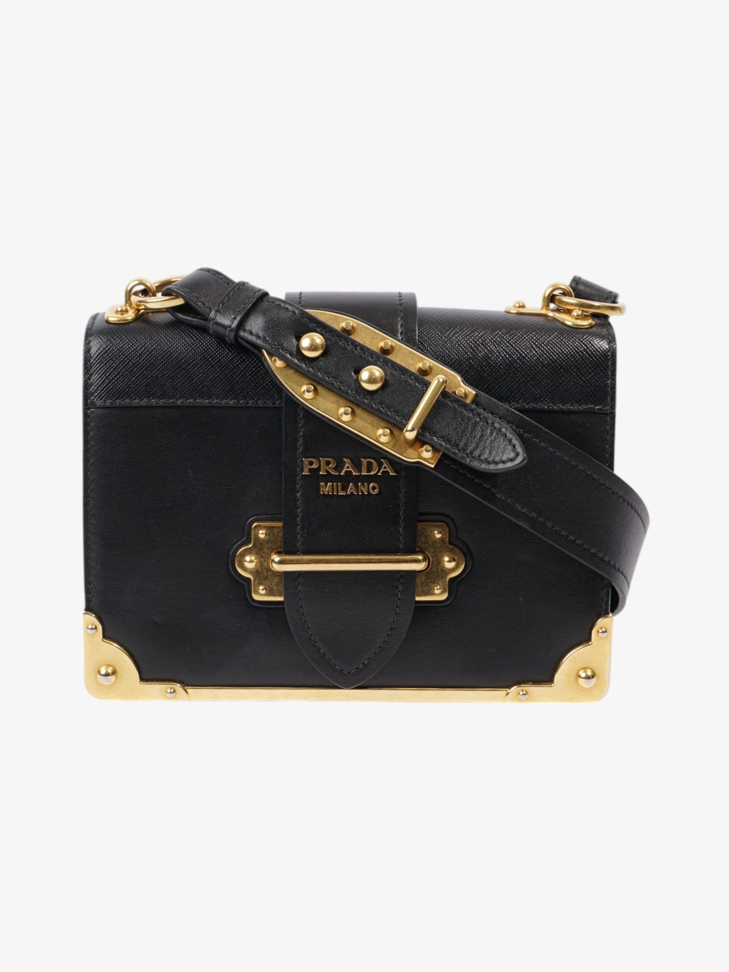 Prada Cahier Crossbody Bag Leather Black