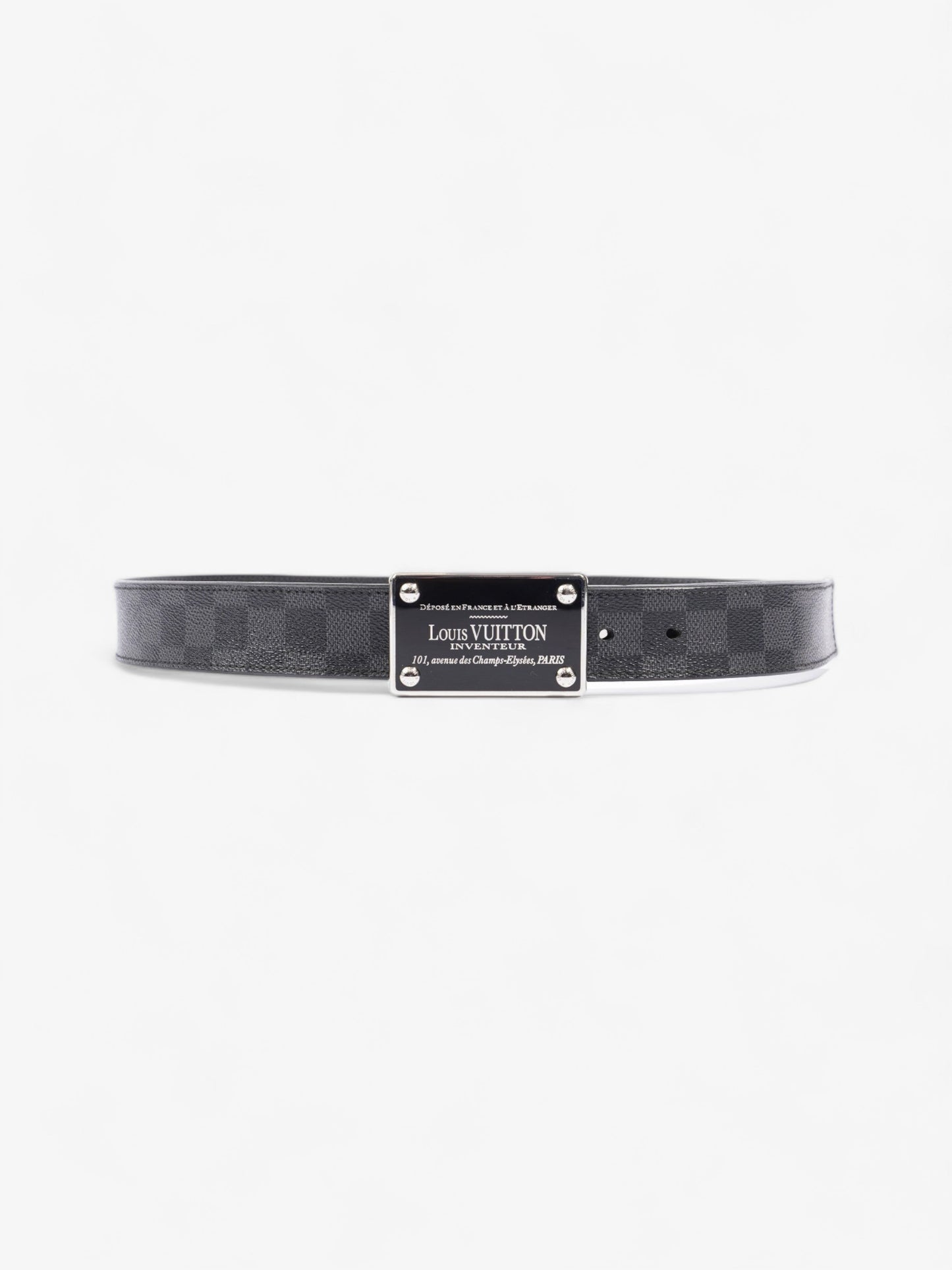Louis Vuitton Inventeur Reversible Belt Graphite 95cm Damier Leather