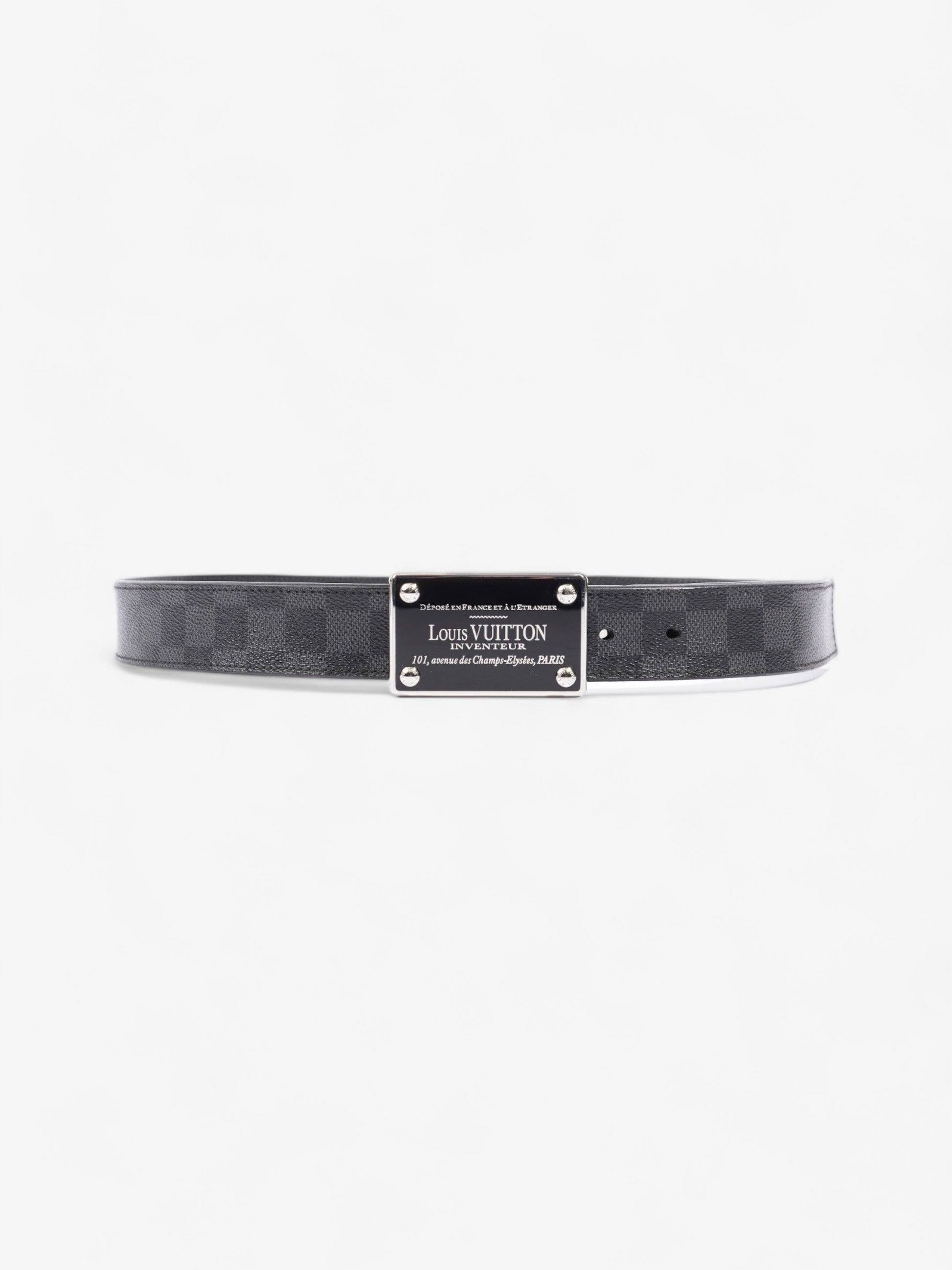 Louis Vuitton Inventeur Reversible Belt Graphite 95cm Damier Leather