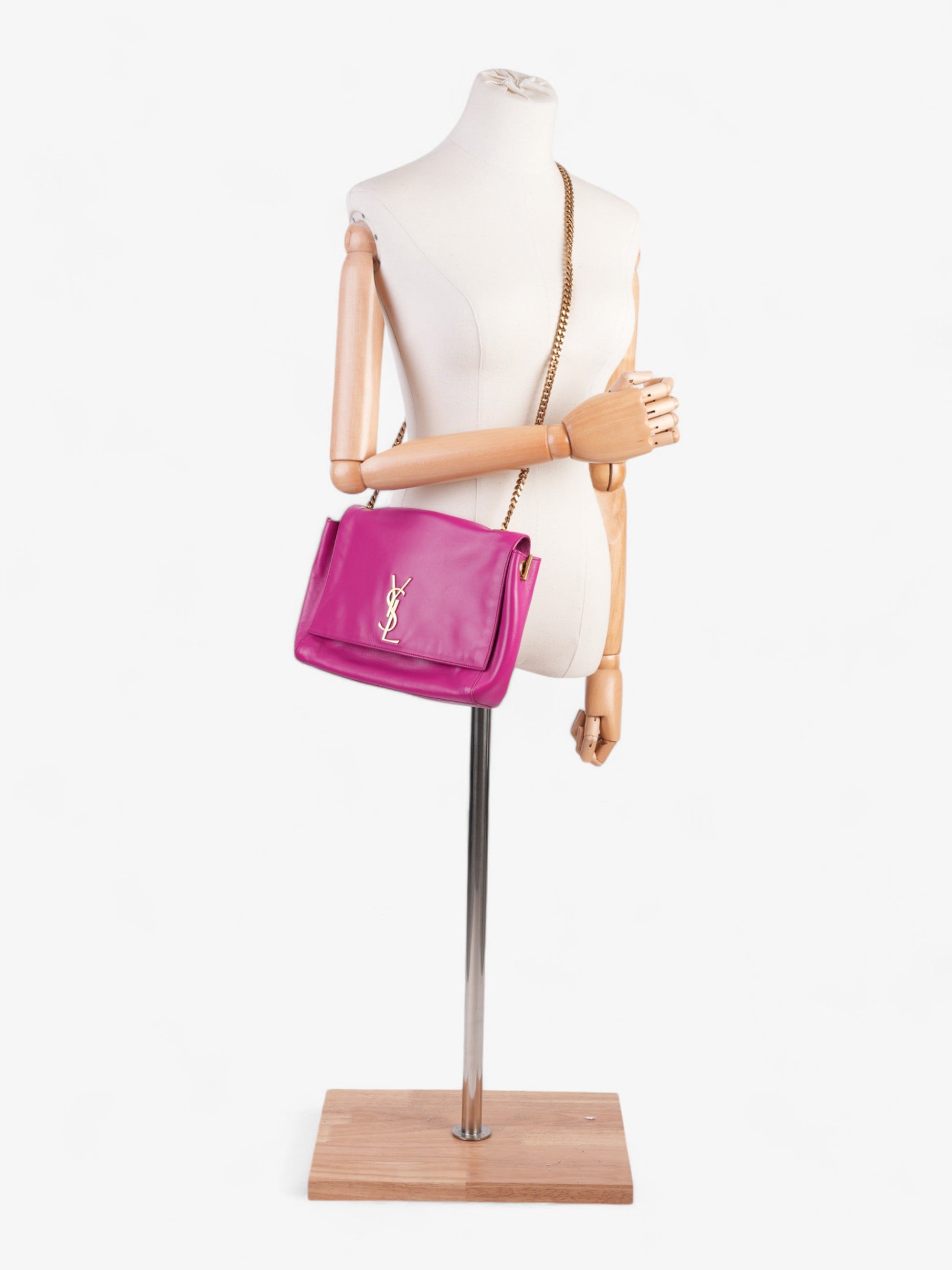 YSL Saint Laurent Kate Reversible Hot Shoulder Bag Leather Pink