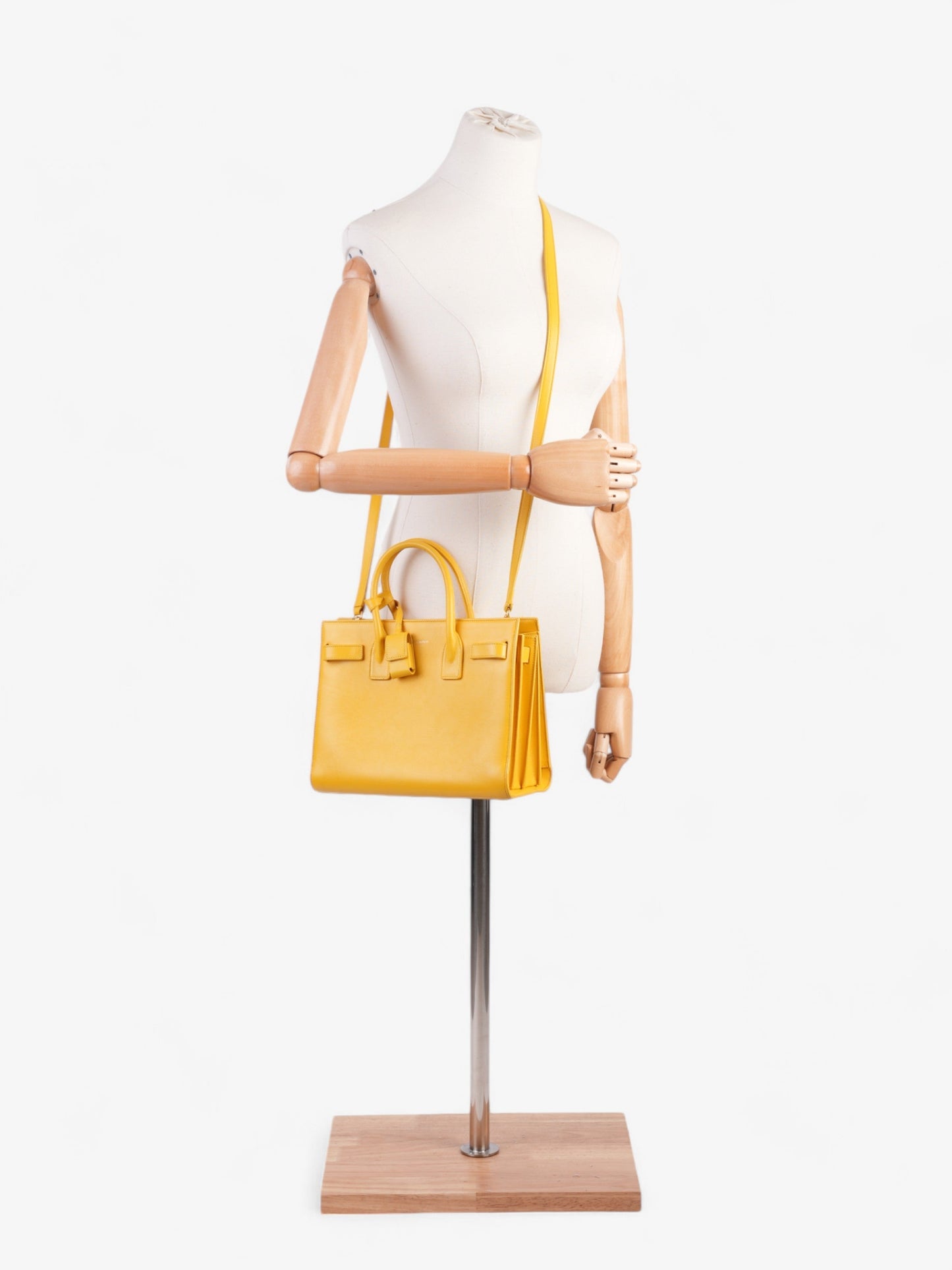 YSL Saint Laurent Sac De Jour Shoulder Bag Leather Yellow Baby