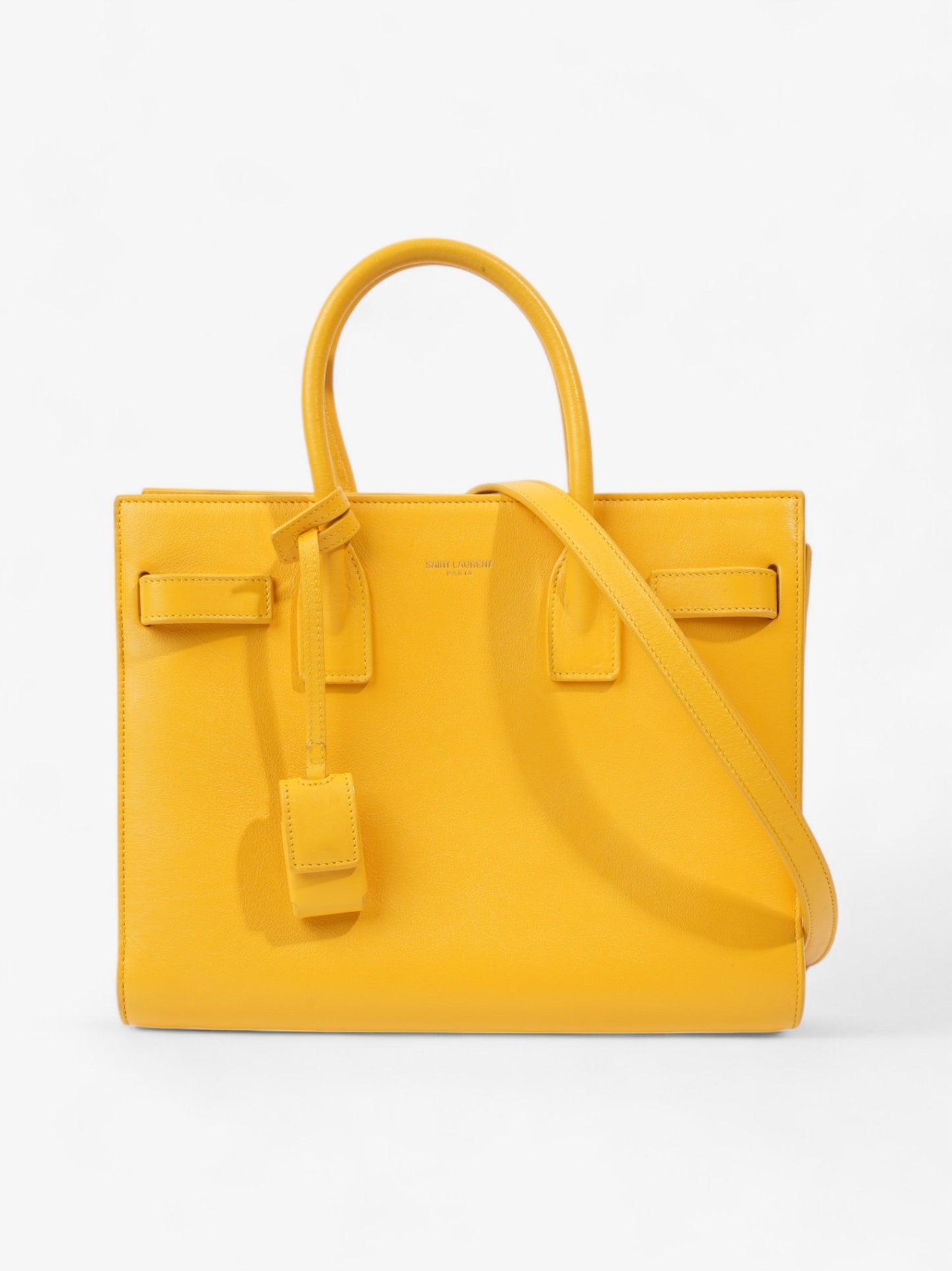 YSL Saint Laurent Sac De Jour Shoulder Bag Leather Yellow Baby