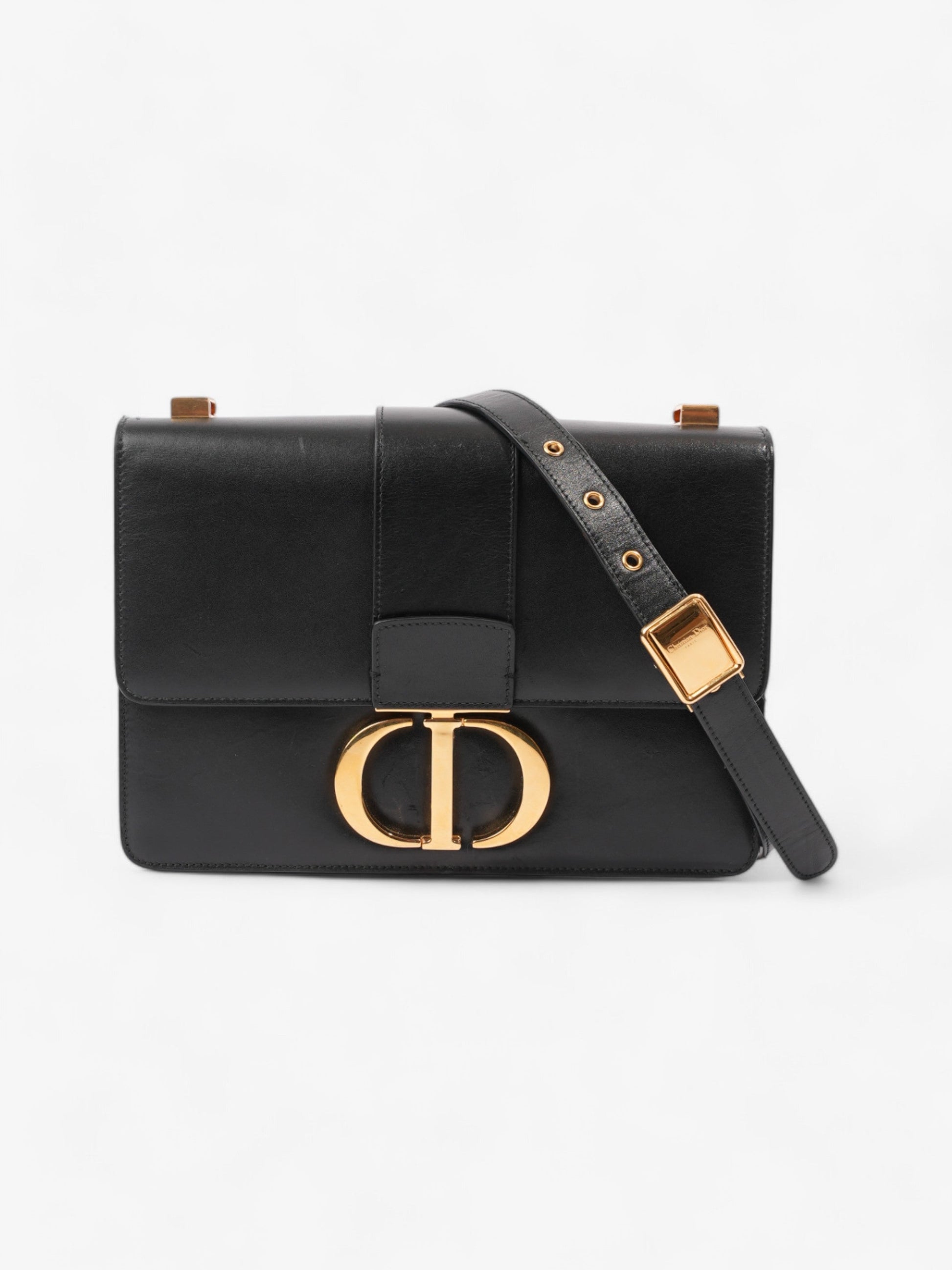 Dior Christian Montaigne Crossbody Bag Leather Black
