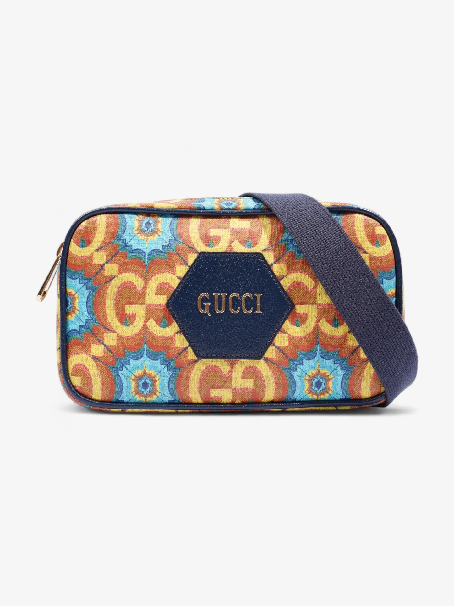 Gucci Kaleidoscope Belt Bag Orange Yellow Canvas Blue Accessory