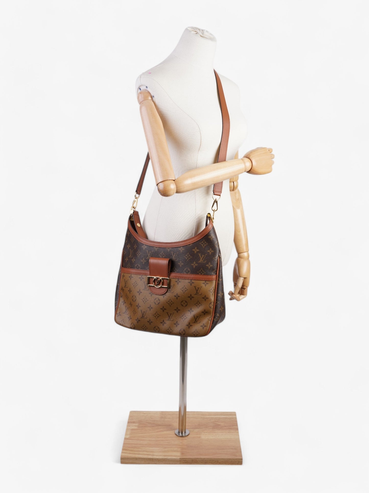 Louis Vuitton Dauphine Hobo Reverse Coated MM Monogram Canvas Coated Canvas Apparel
