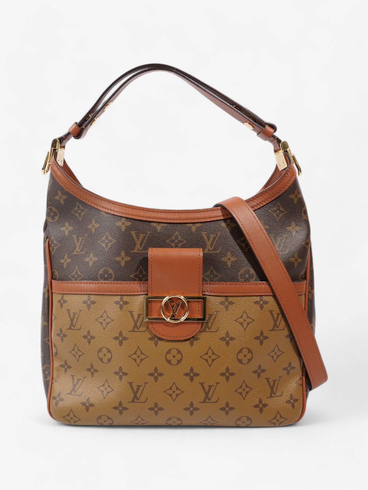 Louis Vuitton Dauphine Hobo Reverse Coated MM Monogram Canvas Coated Canvas Apparel