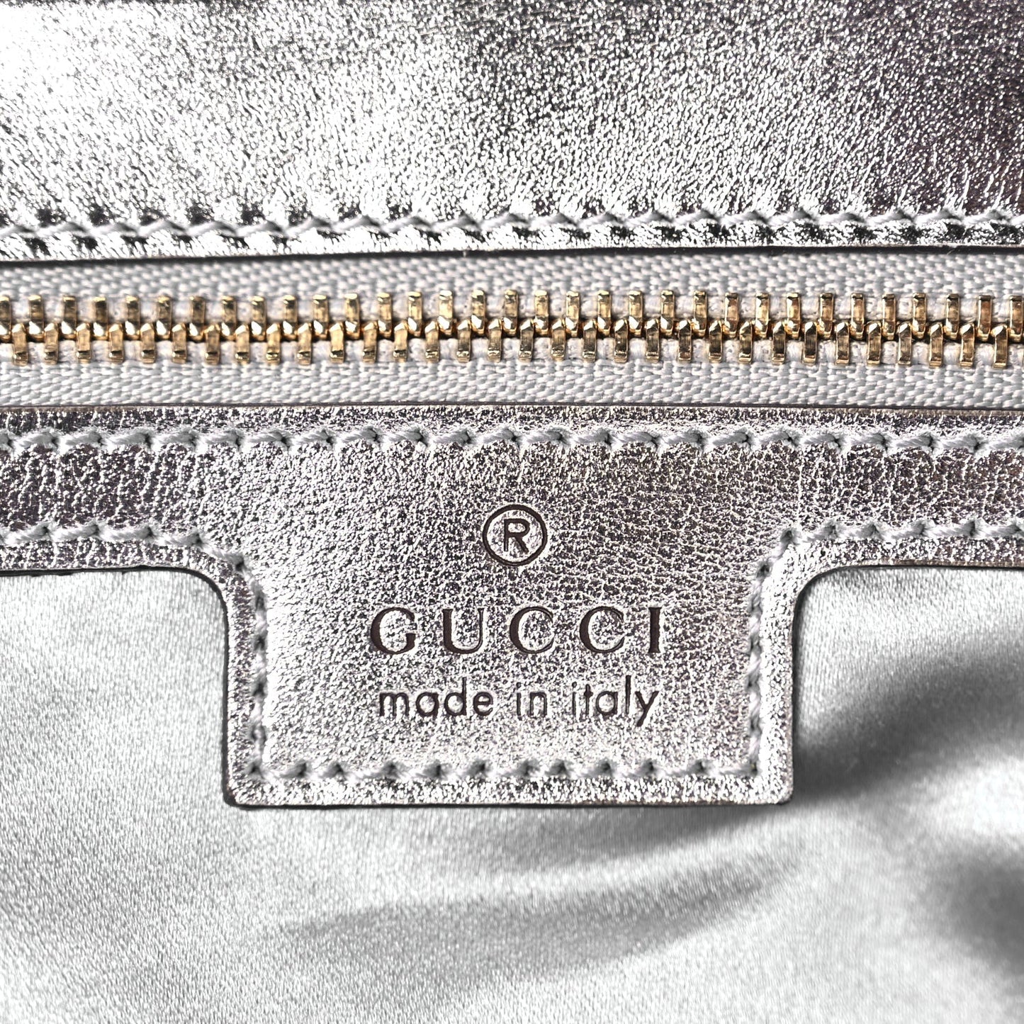 Gucci Iridescent Nappa Chevron Matelasse Small GG Marmont Shoulder Bag Snow Light Blue
