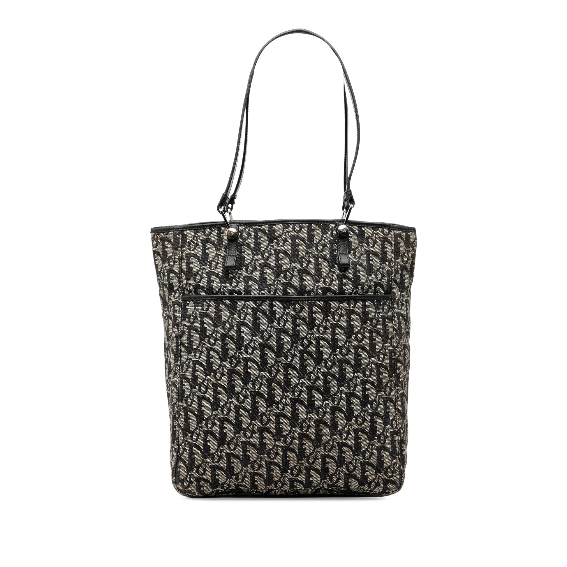 Dior Handbag Oblique Tote Canvas Black Tote Bag