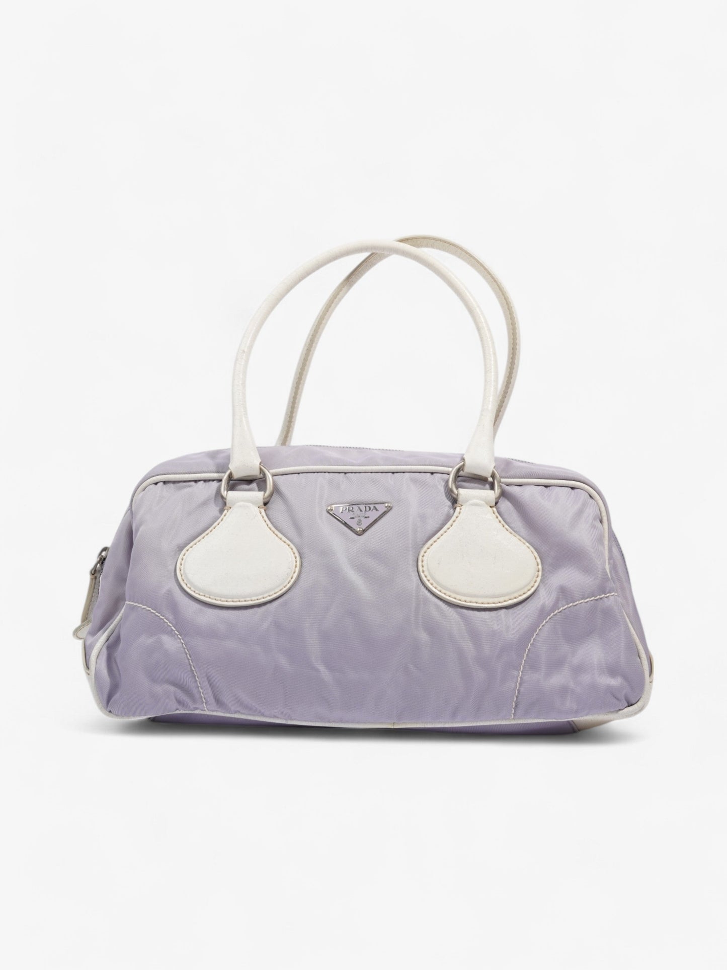 Prada Handbag Lilac Nylon White Travel Bag