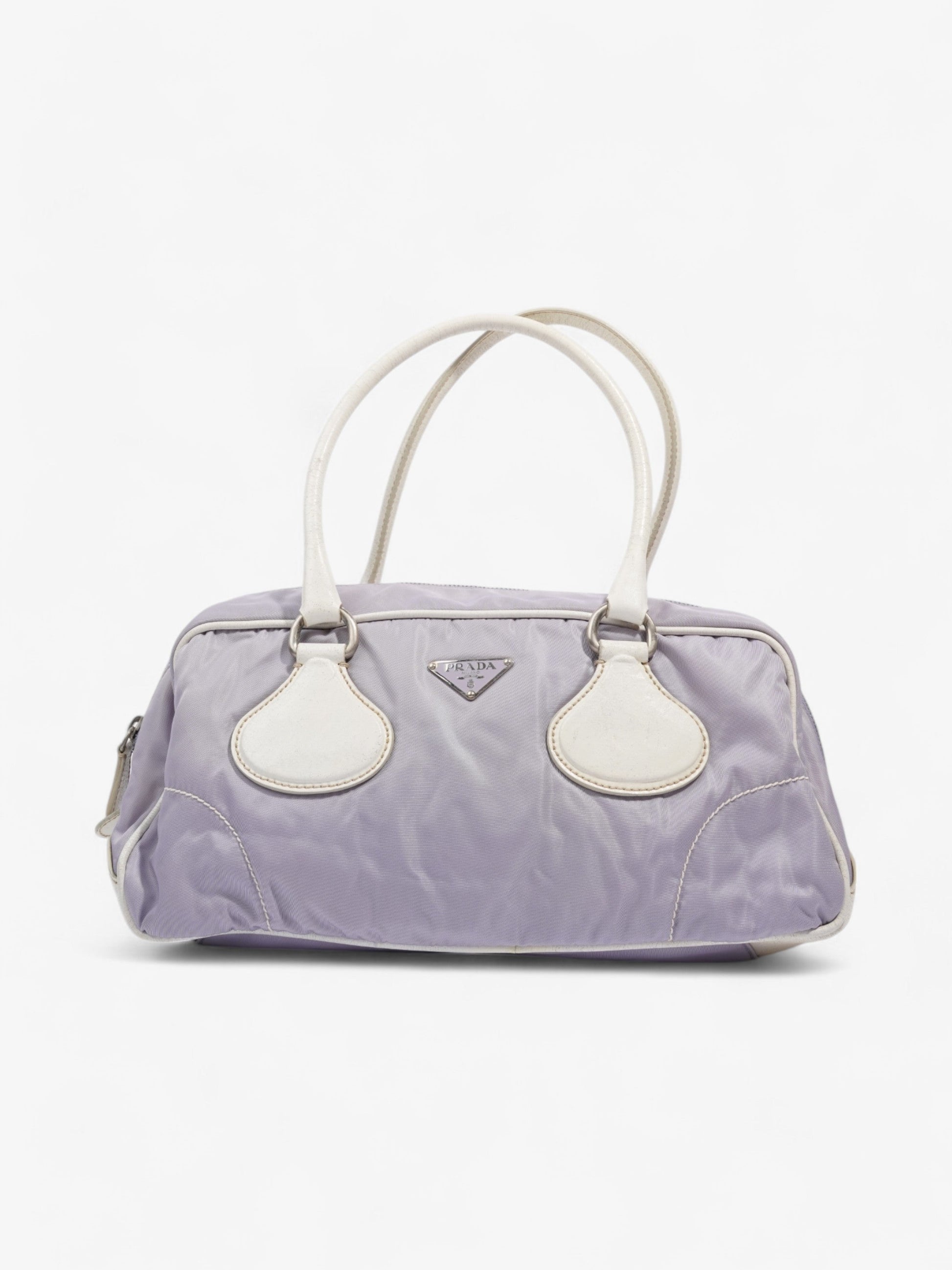 Prada Handbag Lilac Nylon White Travel Bag