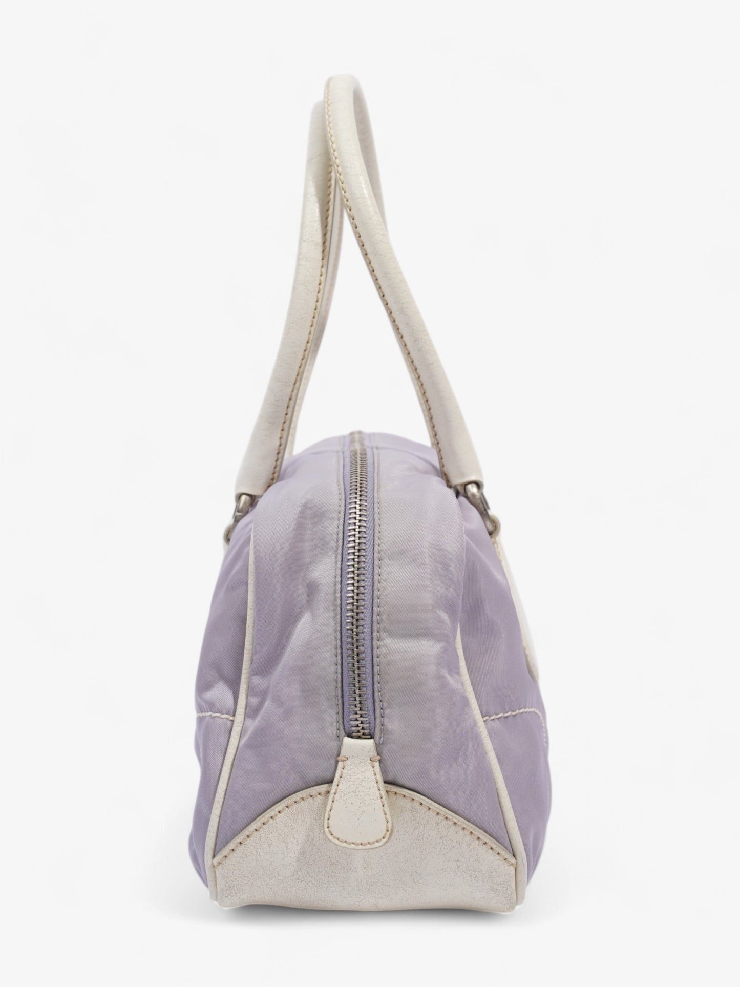 Prada Handbag Lilac Nylon White Travel Bag