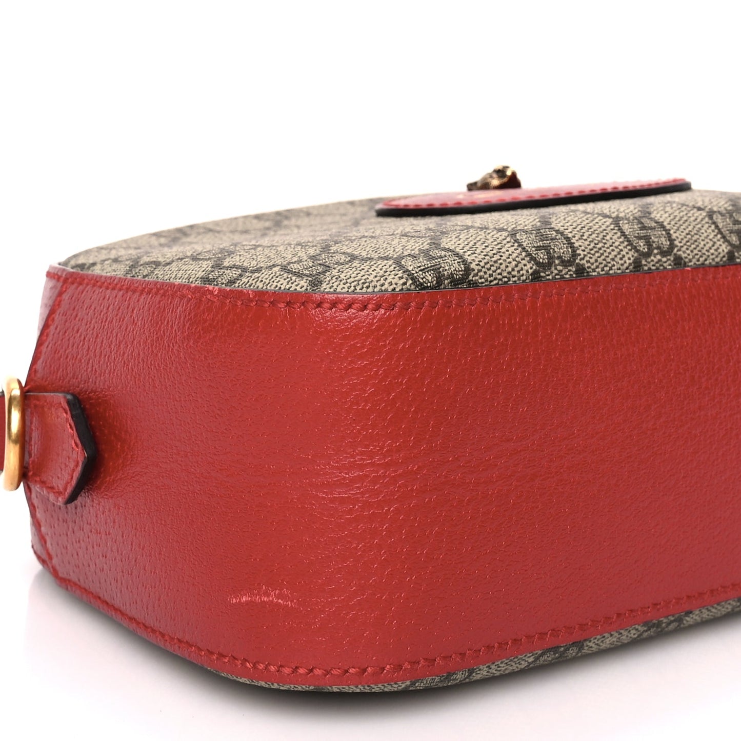 Gucci GG Supreme Monogram Web Neo Shoulder Bag Beige Red