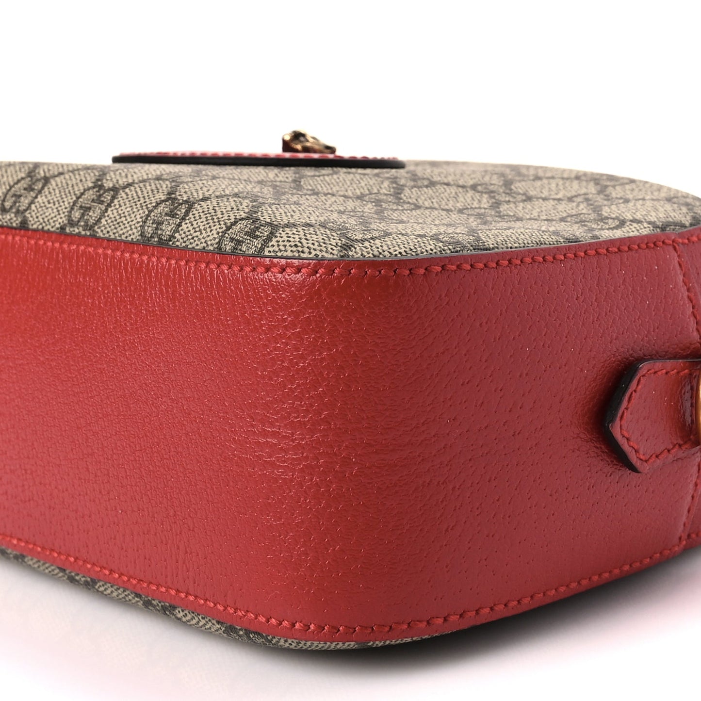 Gucci GG Supreme Monogram Web Neo Shoulder Bag Beige Red