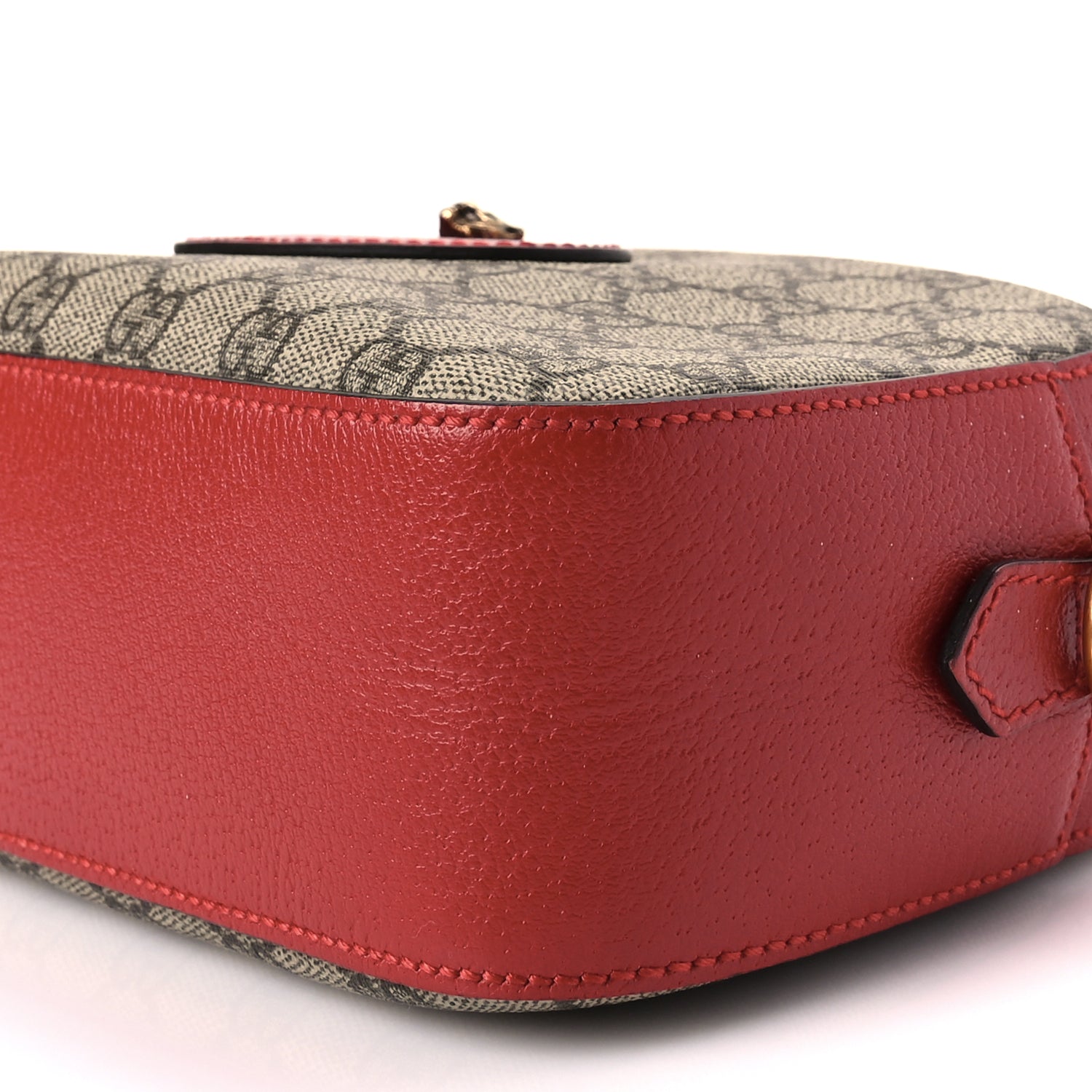 Gucci GG Supreme Monogram Web Neo Shoulder Bag Beige Red