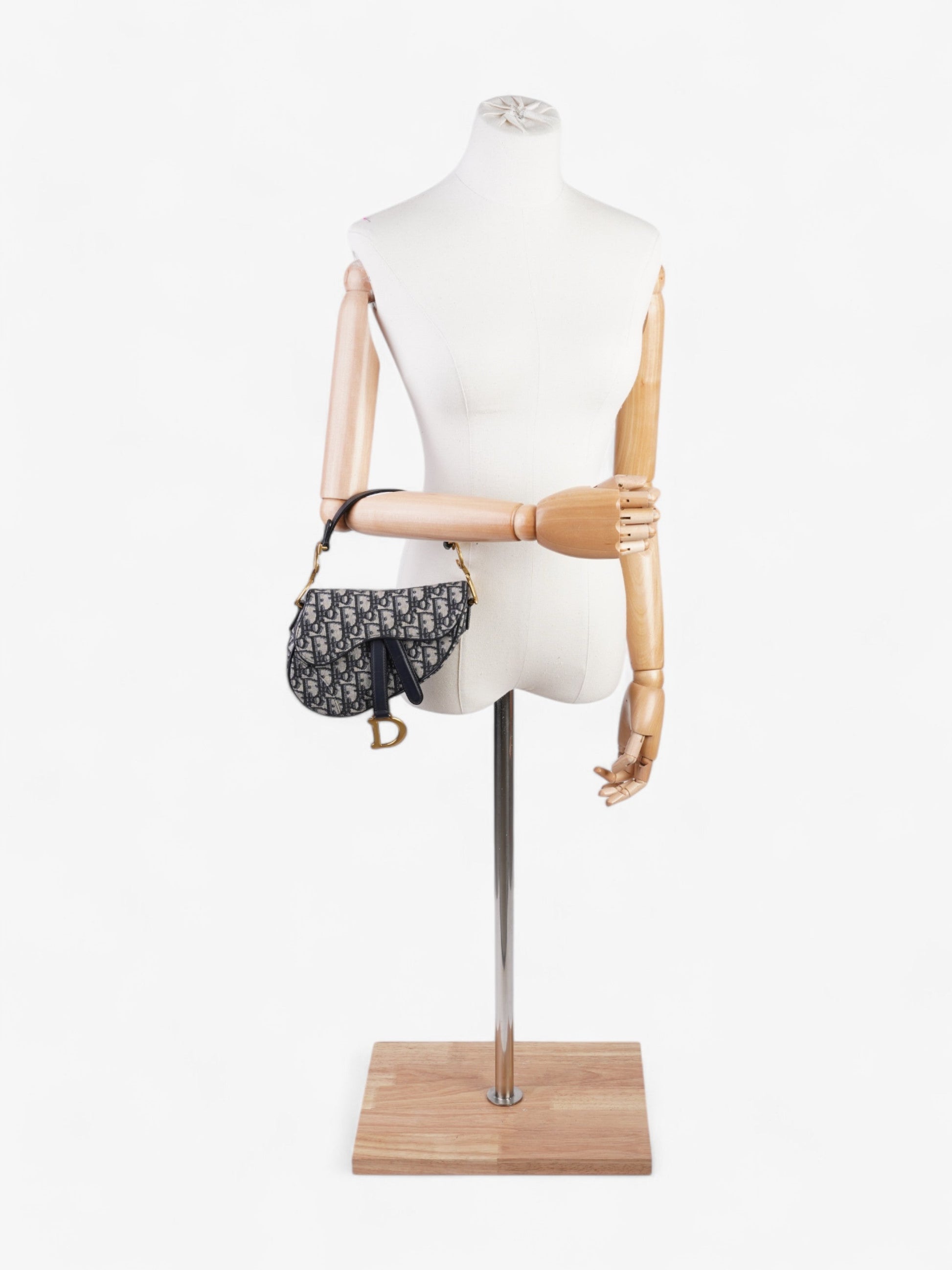 Dior Christian Saddle Bag Oblique Canvas Blue Mini Shoulder Bag