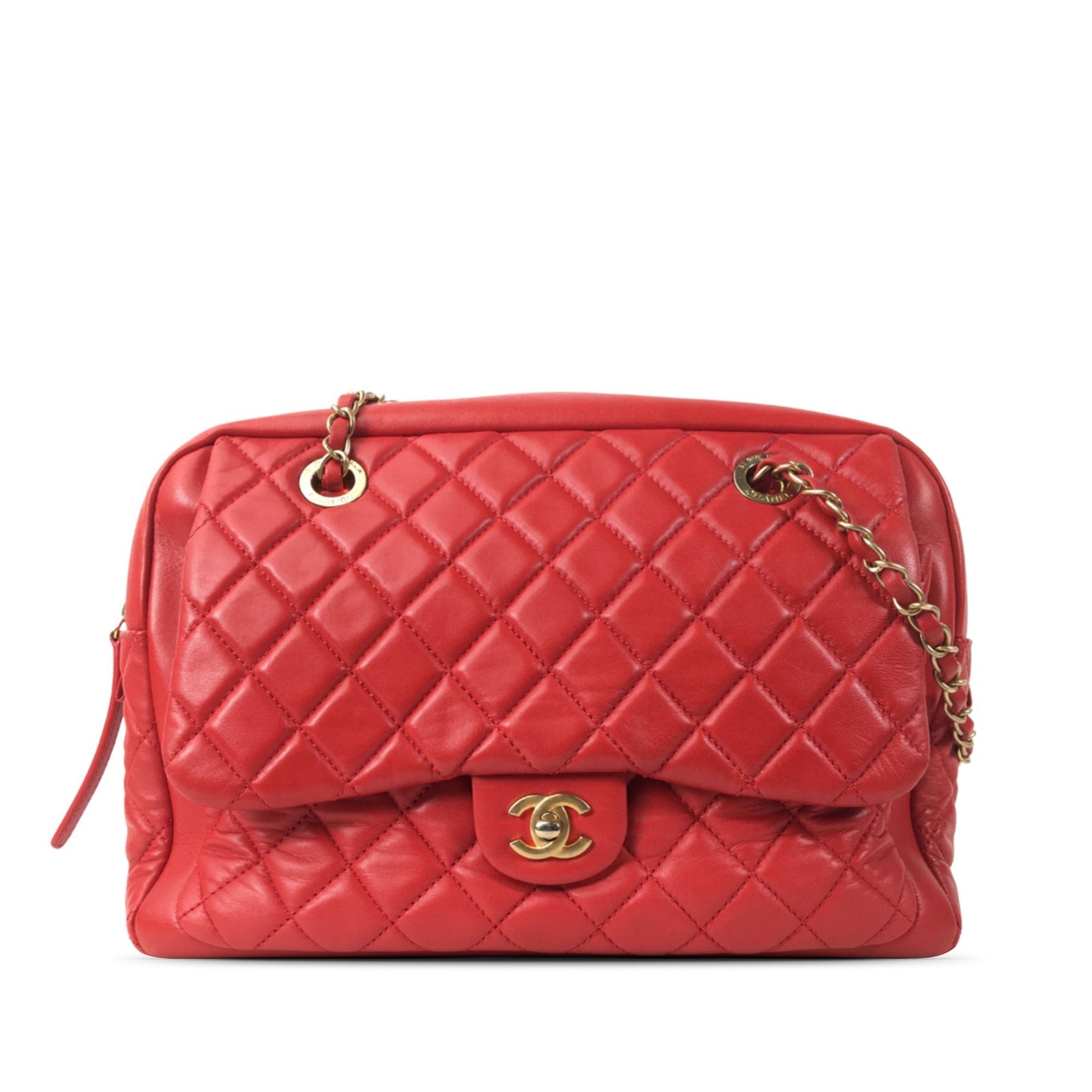 CHANEL Lambskin CC Camera Flap Shoulder Bag