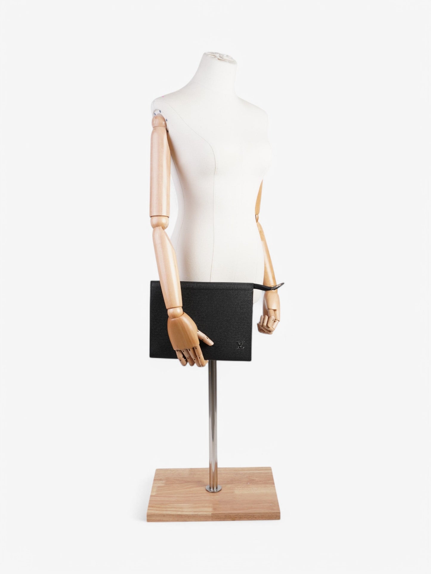 Louis Vuitton Pochette Leather Black Clutch Bag