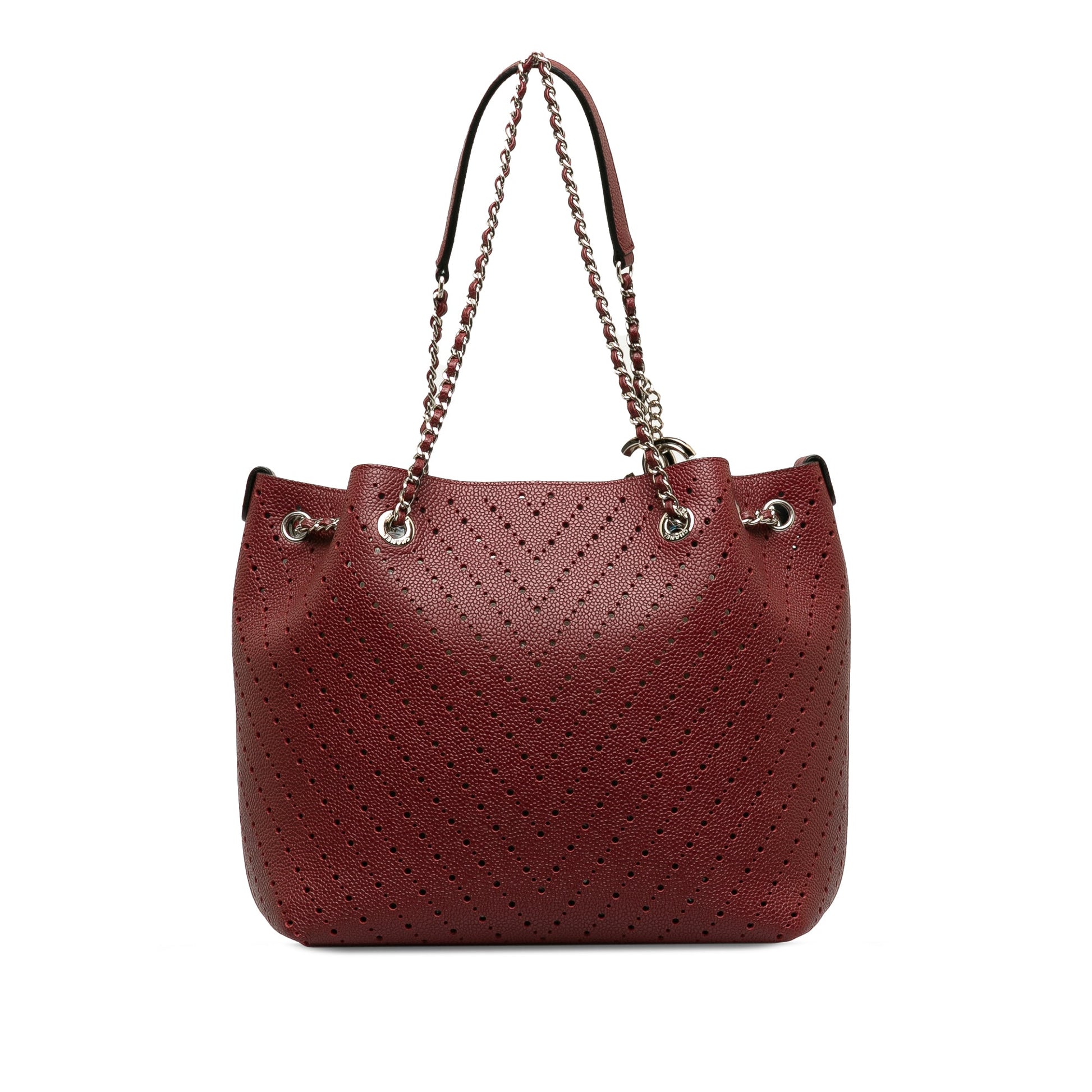 CHANEL Perforated Caviar Leather Tote Bag