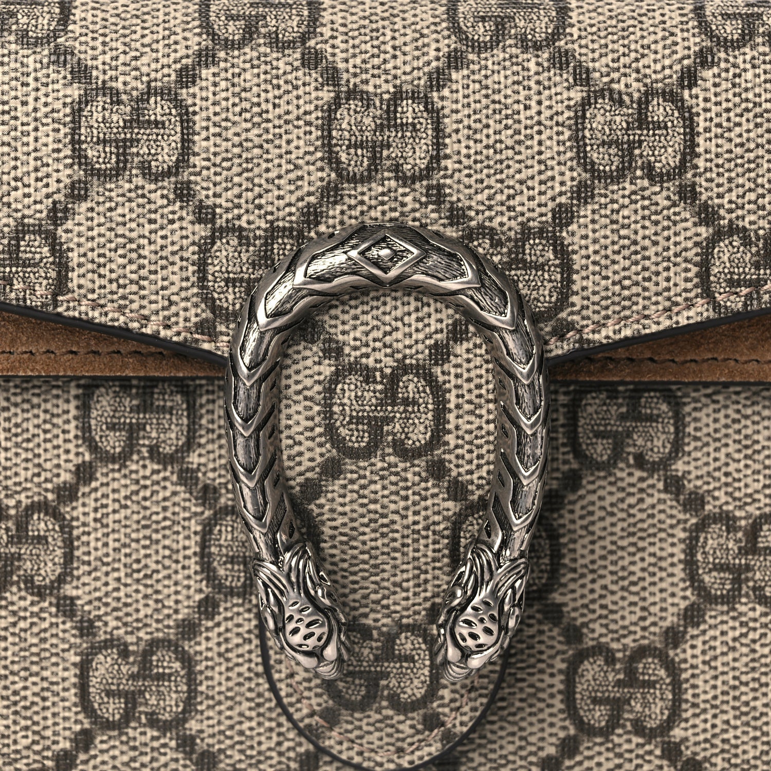 Gucci GG Supreme Monogram Super Mini Dionysus Shoulder Bag Taupe