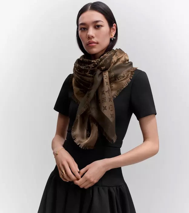 Louis Vuitton SILK BLEND SHINE SHAWL Monogram Scarf