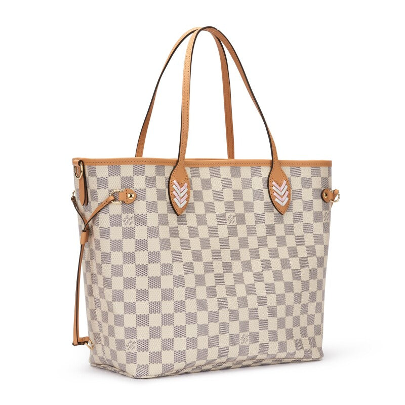 Louis Vuitton LIMITED EDITION DAMIER AZUR BRAIDED Neverfull Tote Bag