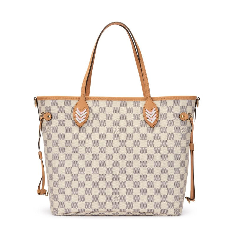 Louis Vuitton LIMITED EDITION DAMIER AZUR BRAIDED Neverfull Tote Bag