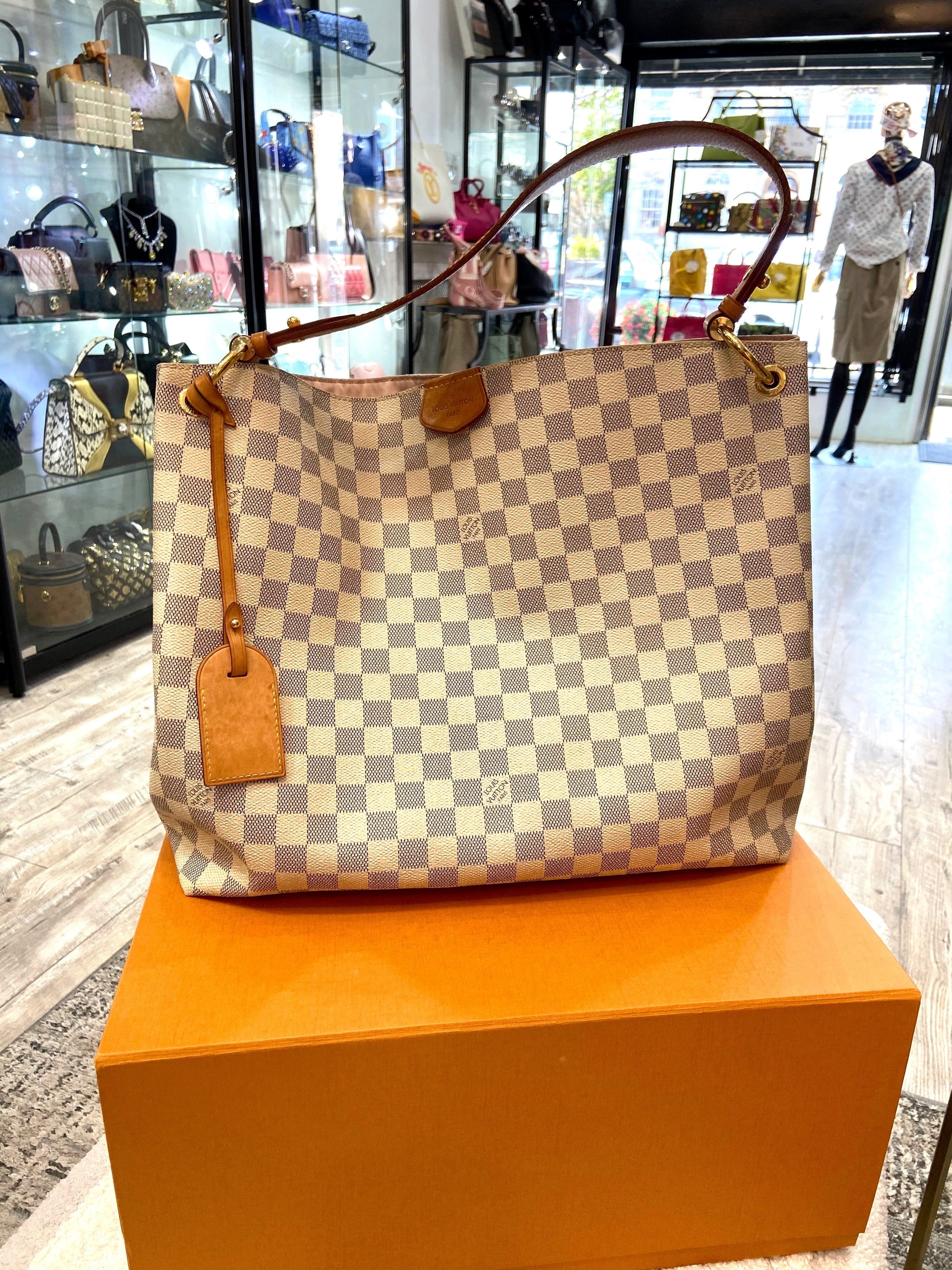 Louis Vuitton AZUR GRACEFUL MM HOBO Damier Shoulder Bag