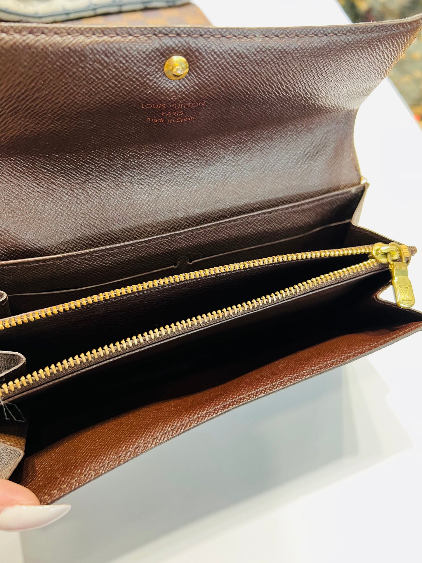 Louis Vuitton EBENE SARAH Damier Wallet Case