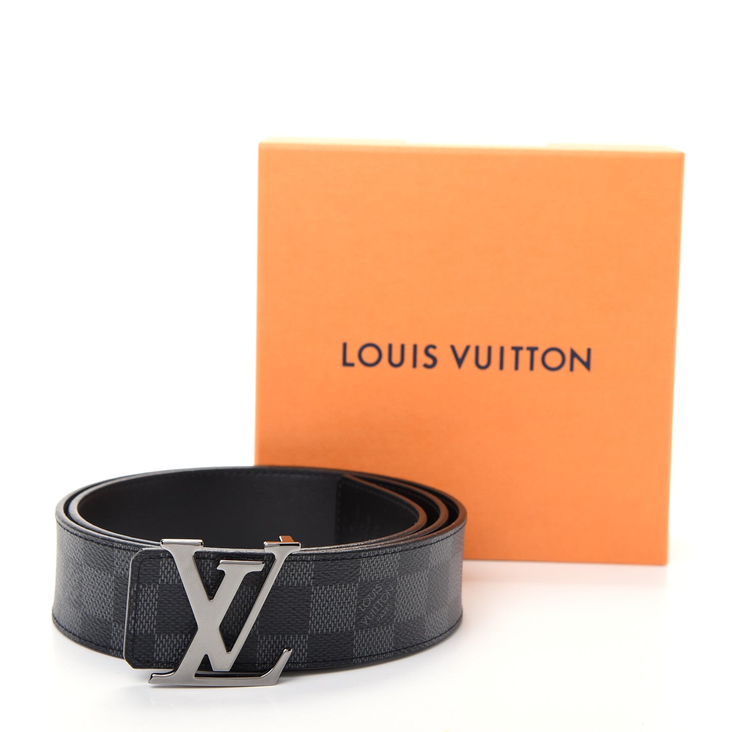 Louis Vuitton INITIALS DAMIER GRAPHITE Belt Graphite Belt