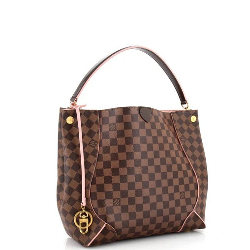 Louis Vuitton EBENE CAISSA HOBO ROSE Damier Shoulder Bag