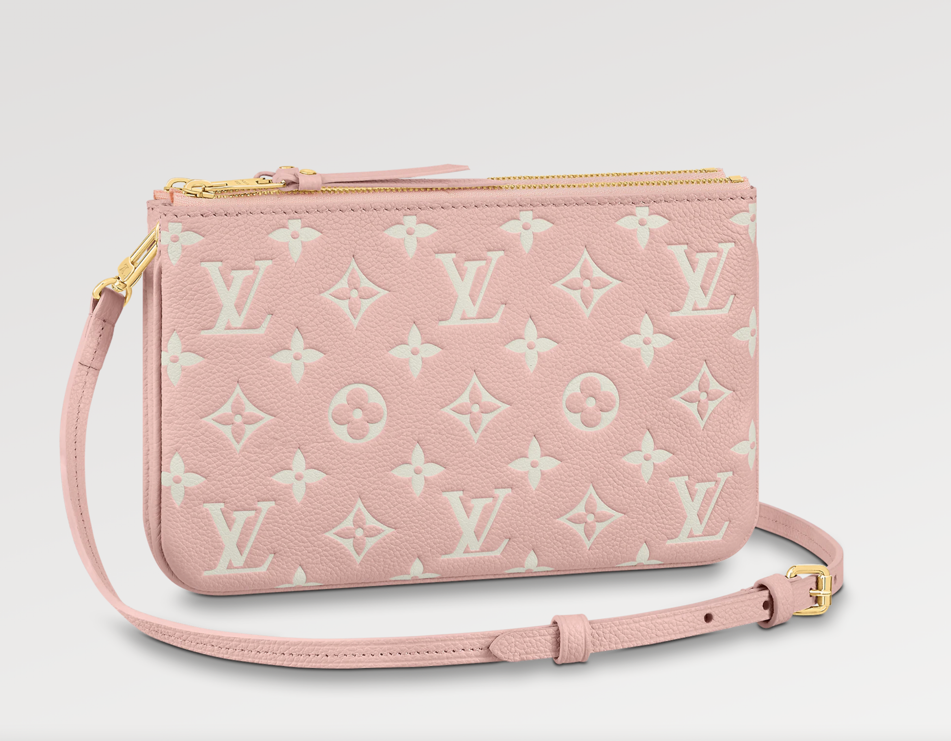 Louis Vuitton DOUBLE ZIP POCHETTE Monogram Clutch Bag