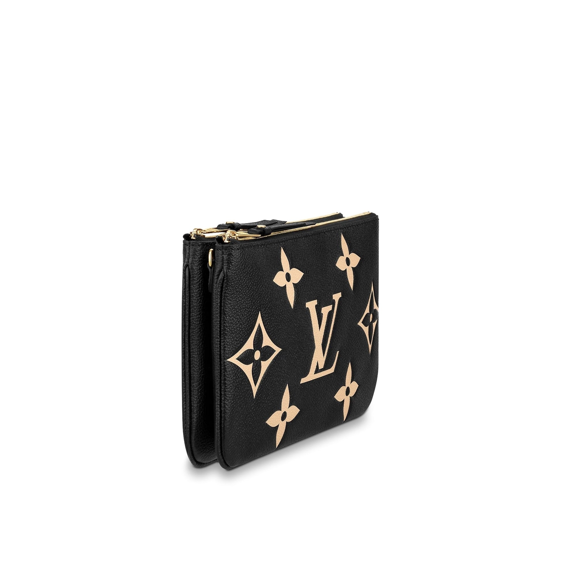 Louis Vuitton GIANT DOUBLE ZIP POCHETTE Monogram Empreinte Clutch Bag