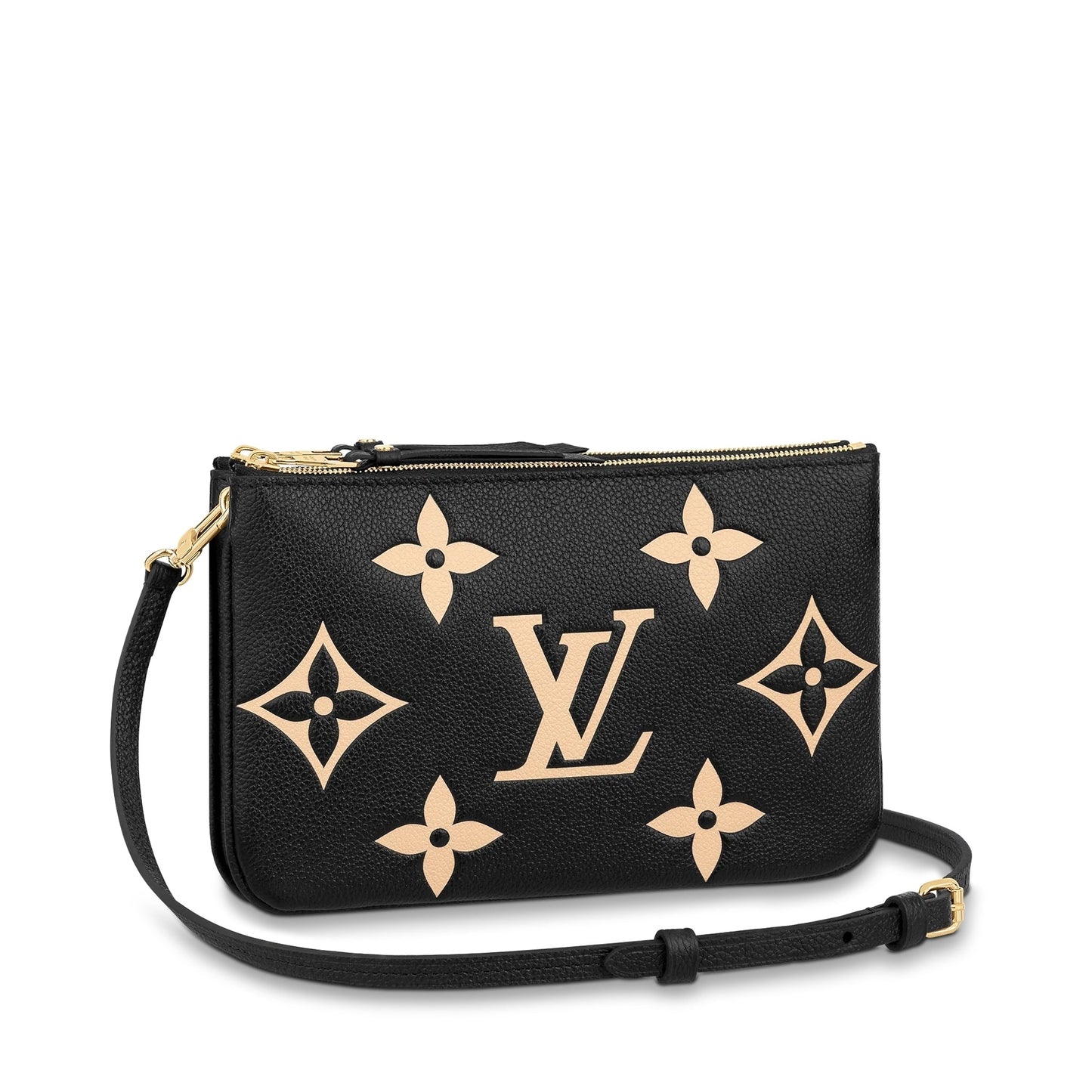 Louis Vuitton GIANT DOUBLE ZIP POCHETTE Monogram Empreinte Clutch Bag