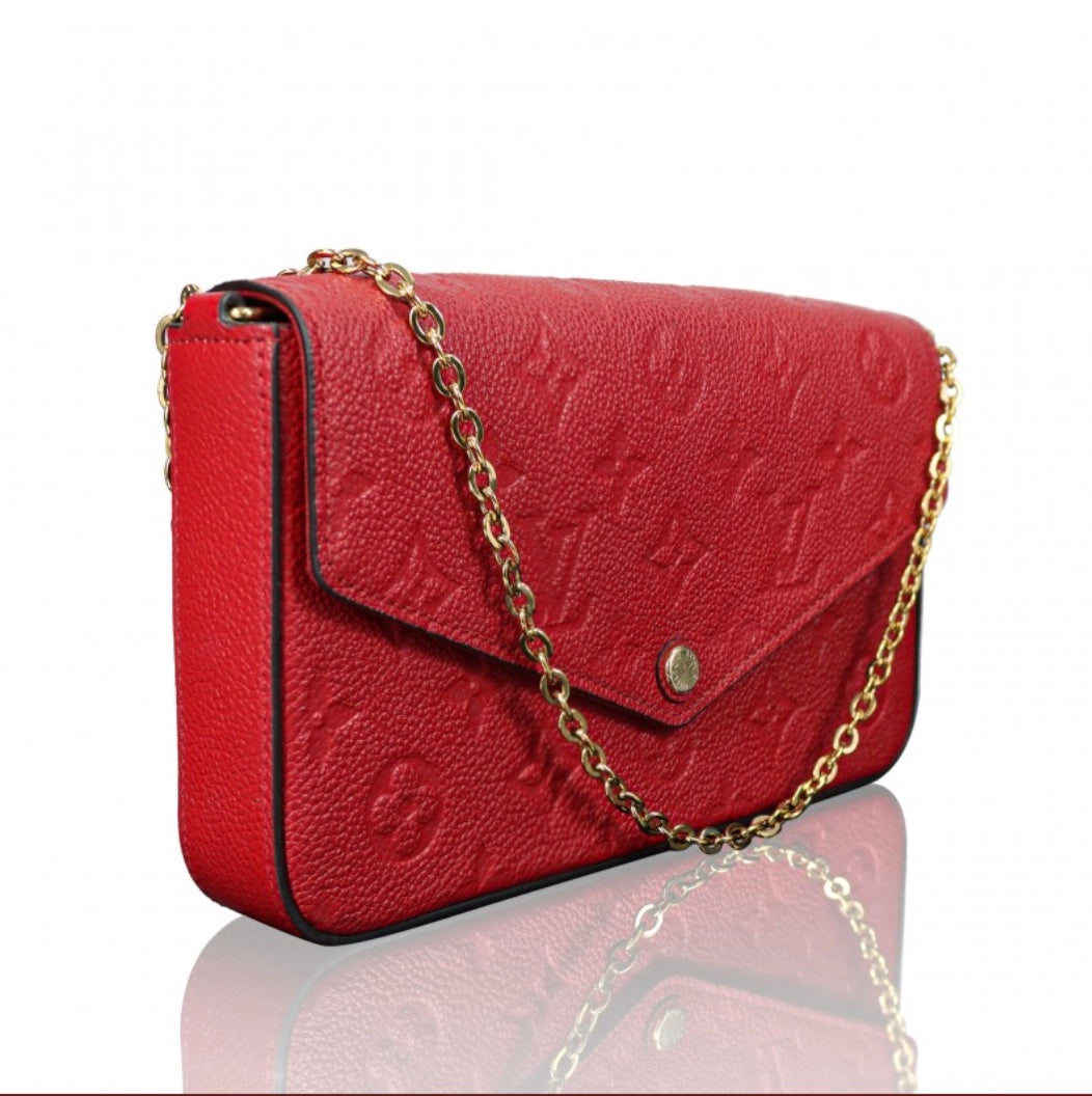 Louis Vuitton POCHETTE FELICIE Empreinte Leather Crossbody Bag