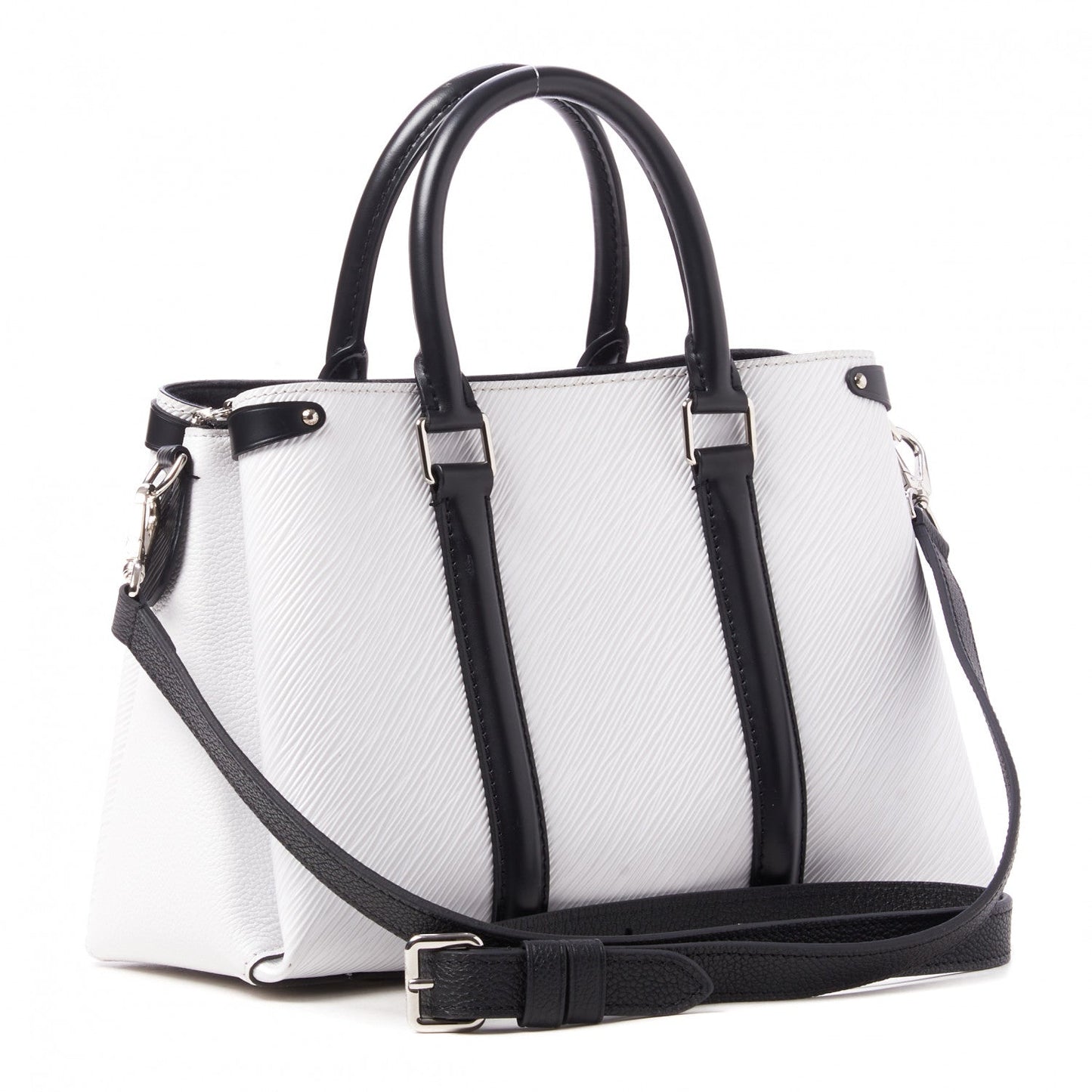 Louis Vuitton SOUFFLOT BB -OPTIC Epi Black White Handbag