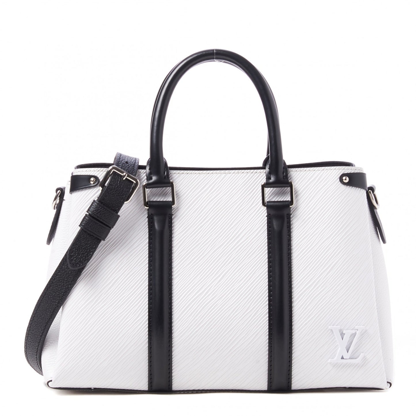 Louis Vuitton SOUFFLOT BB -OPTIC Epi Black White Handbag